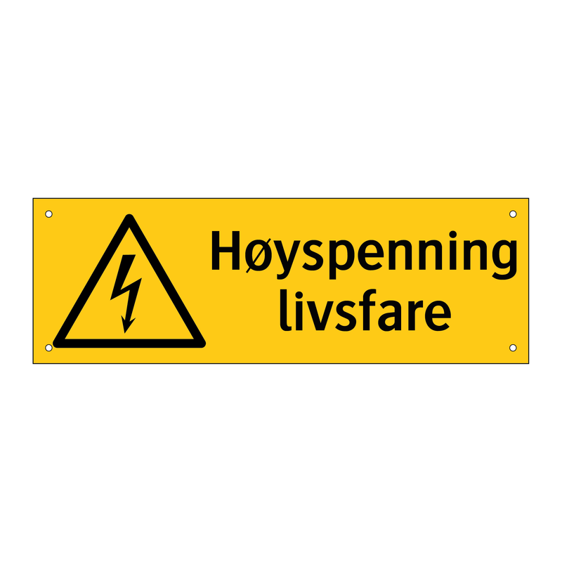 Høyspenning livsfare & Høyspenning livsfare & Høyspenning livsfare & Høyspenning livsfare