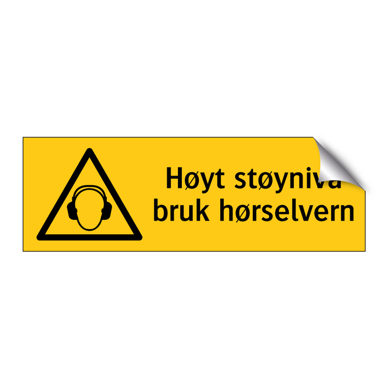 Høyt støynivå bruk hørselvern & Høyt støynivå bruk hørselvern