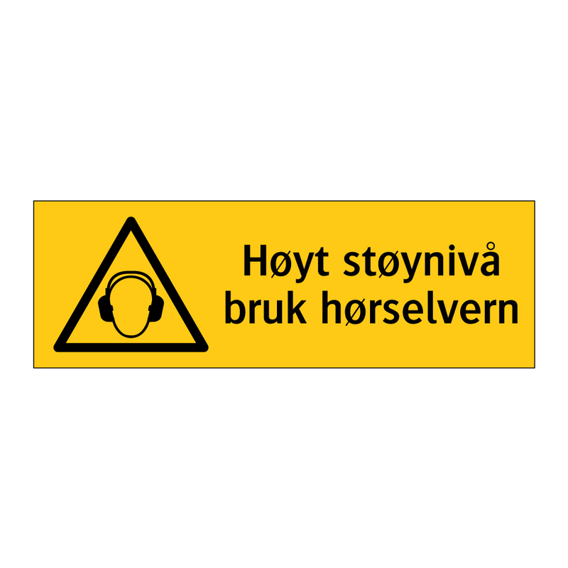 Høyt støynivå bruk hørselvern & Høyt støynivå bruk hørselvern