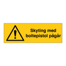 Skyting med boltepistol pågår