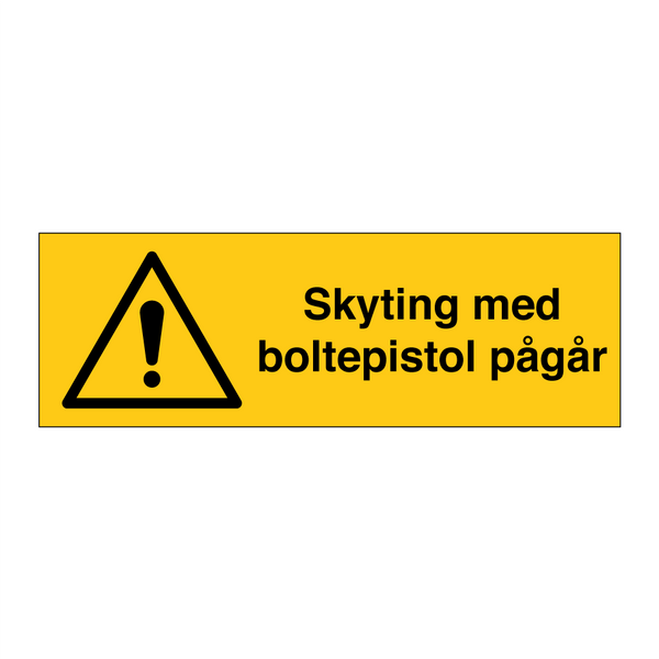 Skyting med boltepistol pågår