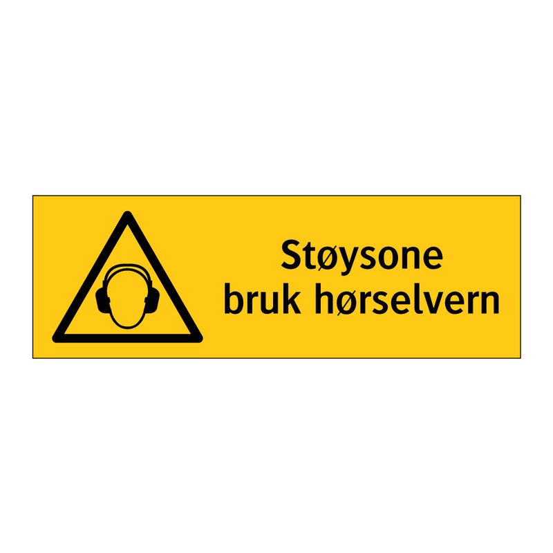 Støysone bruk hørselvern & Støysone bruk hørselvern & Støysone bruk hørselvern