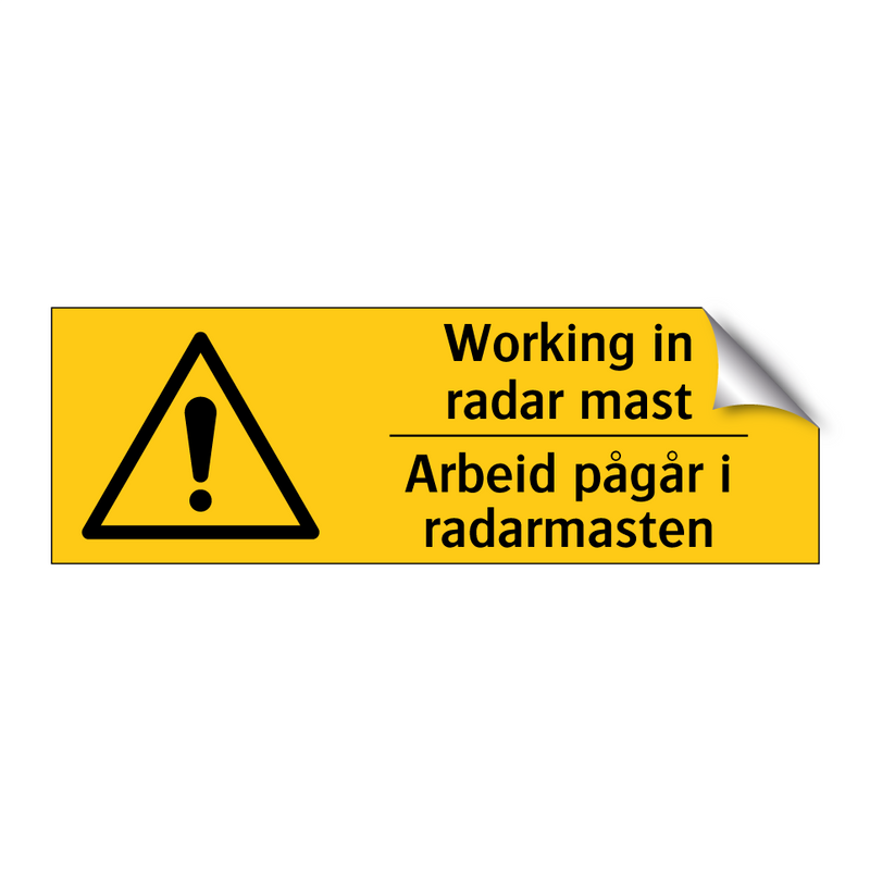 Working in radar mast Arbeid pågår i radarmasten