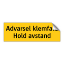 Advarsel klemfare hold avstand