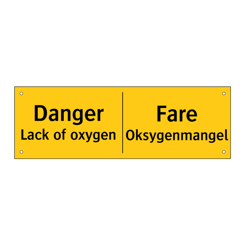 Danger lack of oxygen Fare oksygenmangel & Danger lack of oxygen Fare oksygenmangel
