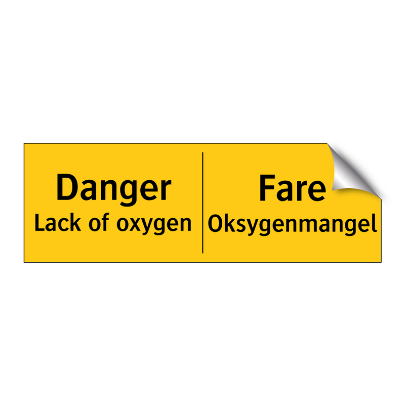 Danger lack of oxygen Fare oksygenmangel & Danger lack of oxygen Fare oksygenmangel
