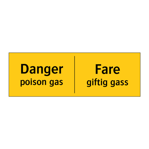 Danger poison gas Fare giftig gass