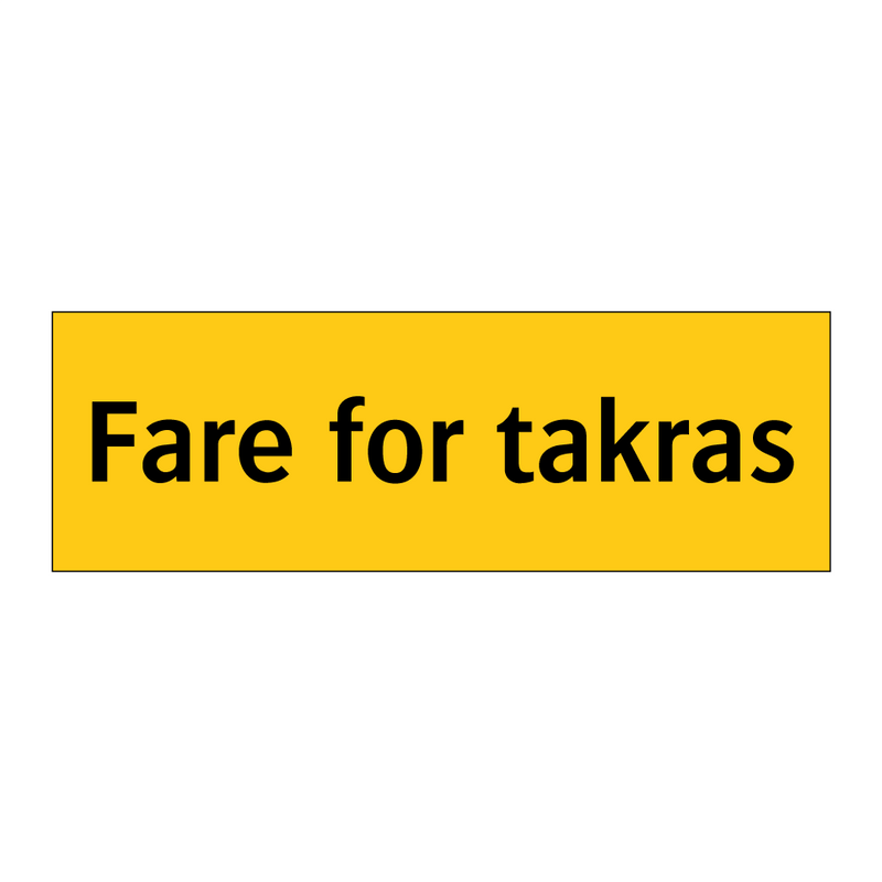 Fare for takras & Fare for takras & Fare for takras & Fare for takras & Fare for takras