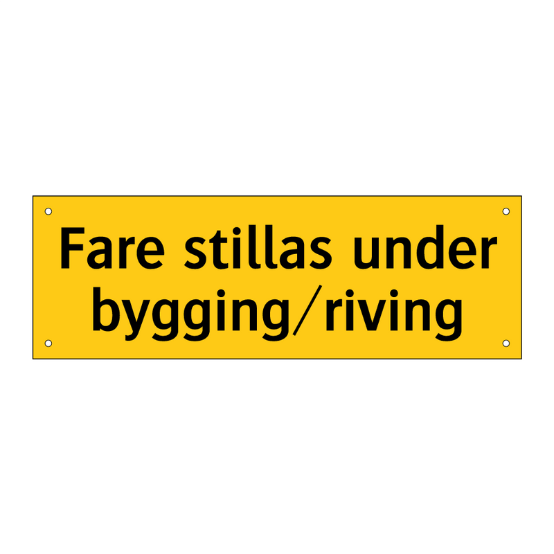 Fare stillas under bygging riving & Fare stillas under bygging riving