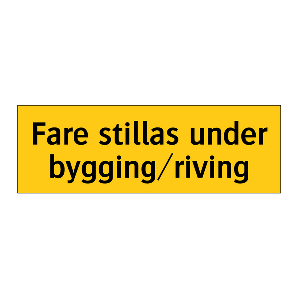Fare stillas under bygging riving