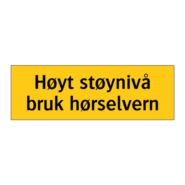 Høyt støynivå bruk hørselvern