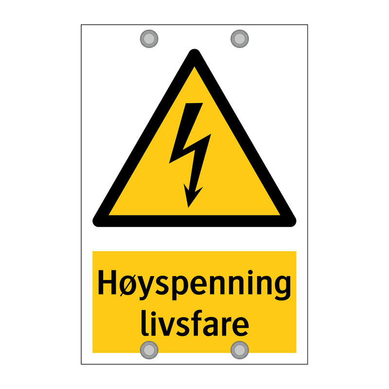Høyspenning livsfare & Høyspenning livsfare & Høyspenning livsfare & Høyspenning livsfare