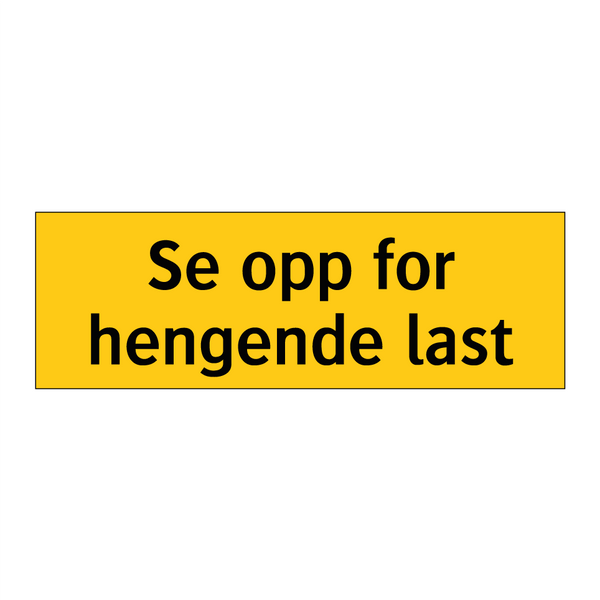 Se opp for hengende last