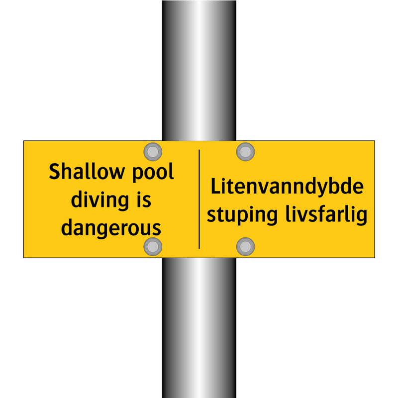 Shallow pool diving is dangerous - Liten vanndybde stuping livsfarlig