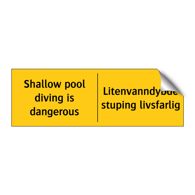 Shallow pool diving is dangerous - Liten vanndybde stuping livsfarlig
