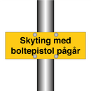 Skyting med boltepistol pågår