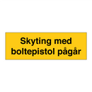 Skyting med boltepistol pågår
