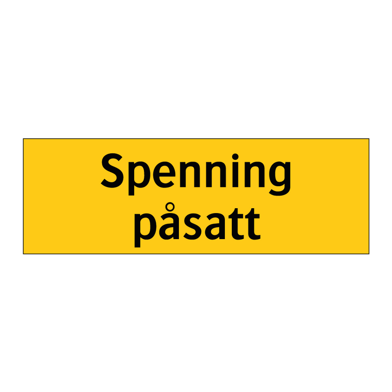 Spenning påsatt & Spenning påsatt & Spenning påsatt & Spenning påsatt & Spenning påsatt