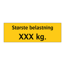 Største belastning