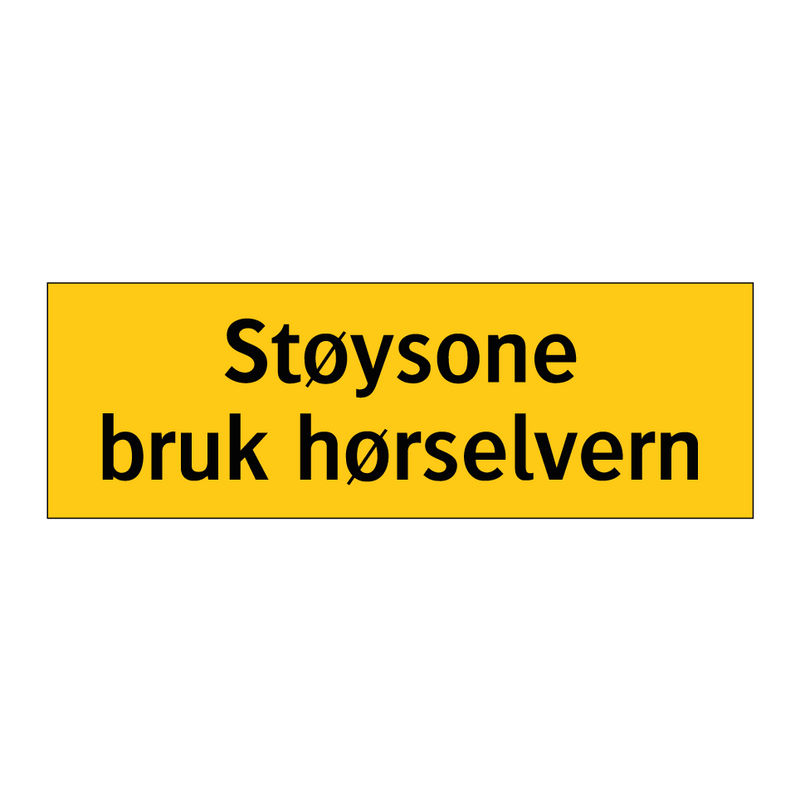 Støysone bruk hørselvern & Støysone bruk hørselvern & Støysone bruk hørselvern