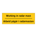 Working in radar mast Arbeid pågår i radarmasten
