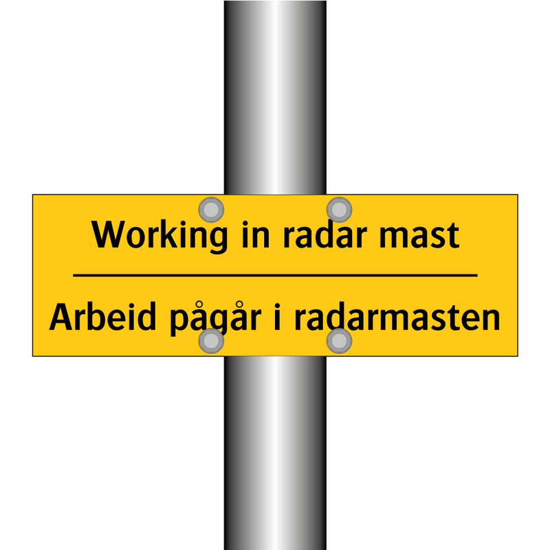 Working in radar mast Arbeid pågår i radarmasten