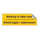 Working in radar mast Arbeid pågår i radarmasten