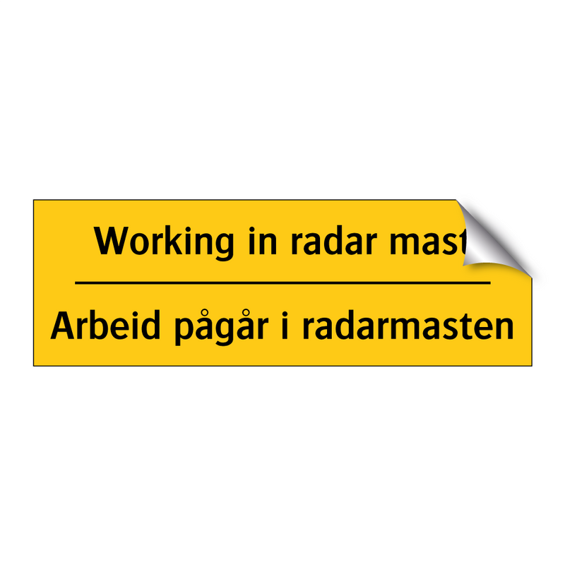 Working in radar mast Arbeid pågår i radarmasten