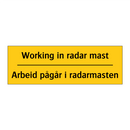 Working in radar mast Arbeid pågår i radarmasten